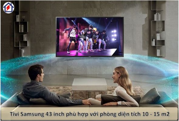 6. Tivi Samsung 43 inch phù hợp với diện tích phòng bao nhiêu m2?