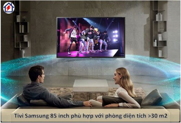 5. Tivi Samsung 85 inch phù hợp với diện tích phòng là bao nhiêu? 