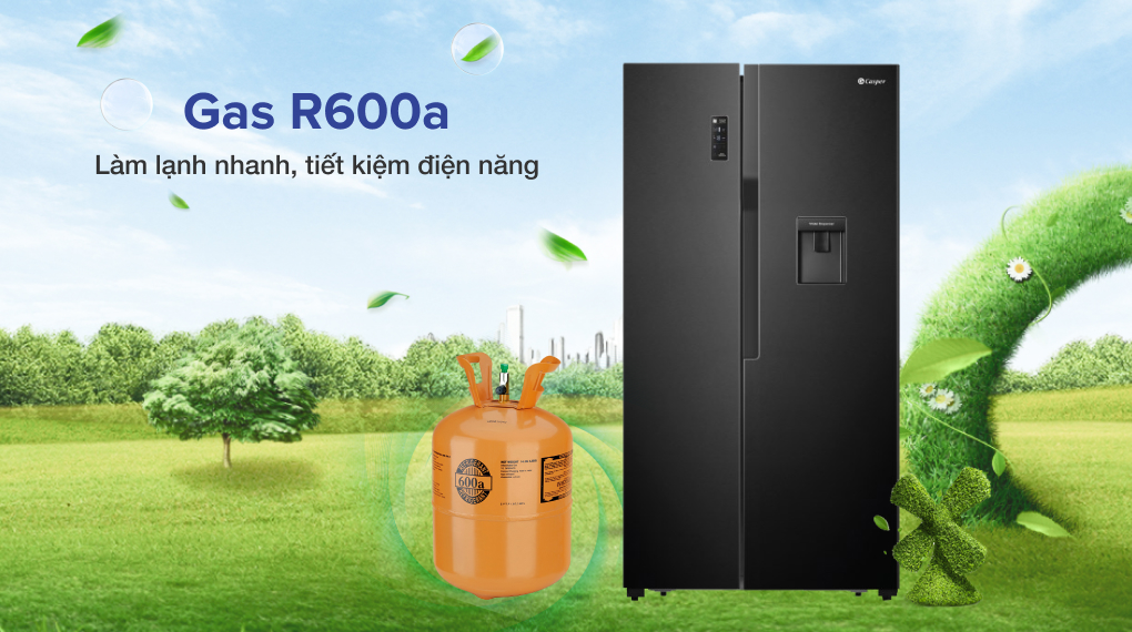 5. Tủ lạnh Casper 551 lít RS-575VBW dùng môi chất R600a làm lạnh siêu nhanh