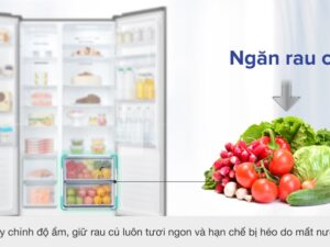 6. Tủ lạnh có ngăn rau củ giúp giữ tươi ngon có thể tuỳ chỉnh độ ẩm phfu hợp