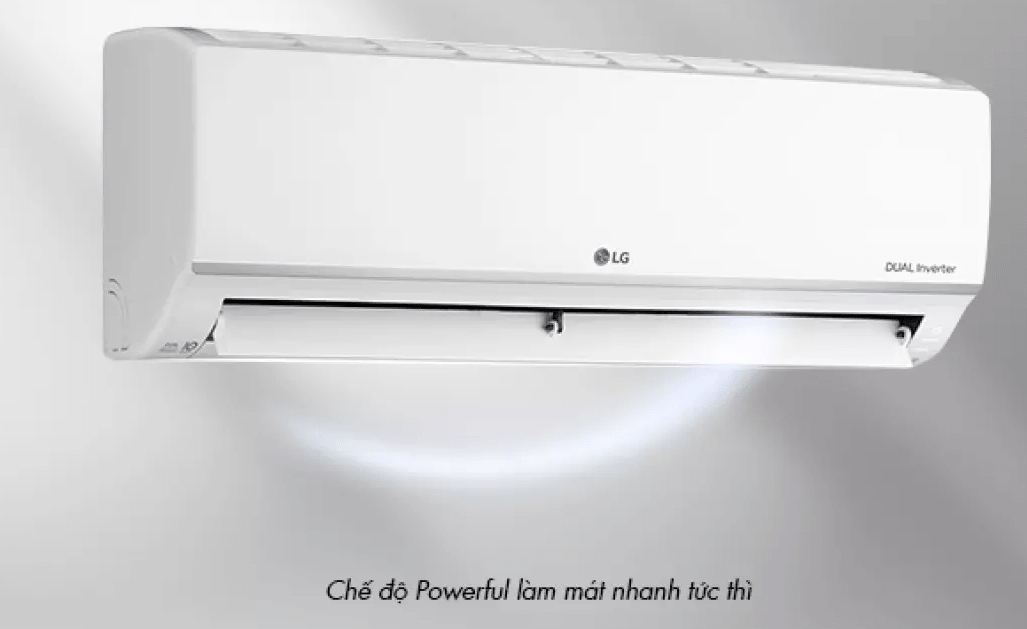 2. Điều hoà LG 9000BTU V10APH1 sở hữu chế độ làm lạnh nhanh Powerful