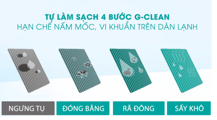 Tính năng tự làm sạch G-Clean loại bỏ nấm mốc, ngăn ngừa vi khuẩn