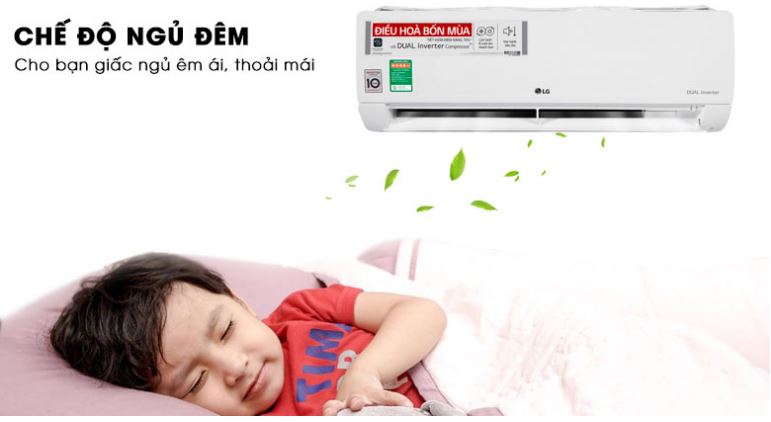 6. Tiện ích với chế độ ngủ đêm trên máy lạnh LG V10ENW1