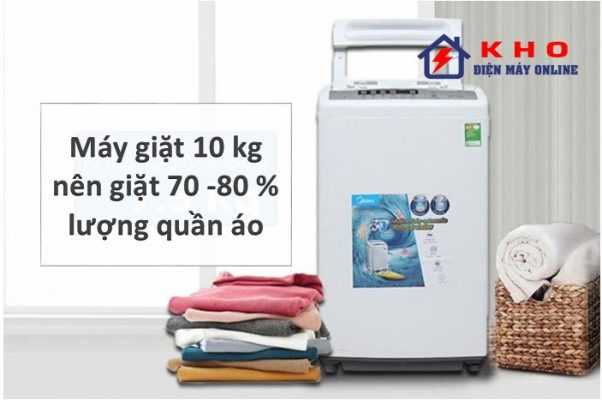 6. Máy giặt 10kg giặt được tối đa bao nhiêu lượng quần áo