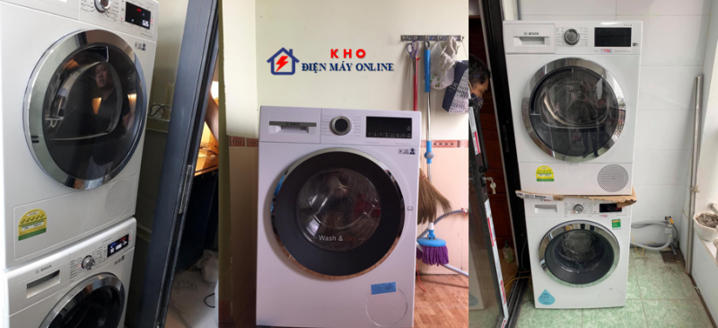 Máy giặt Bosch lắp đặt thực tế