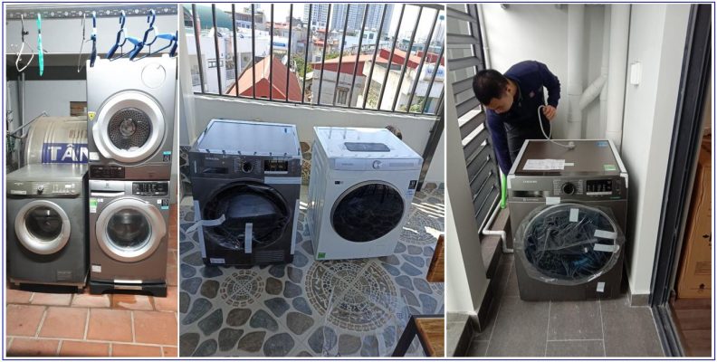 7. Hình ảnh giao máy giặt có sấy cho khách hàng - Kho điện máy online