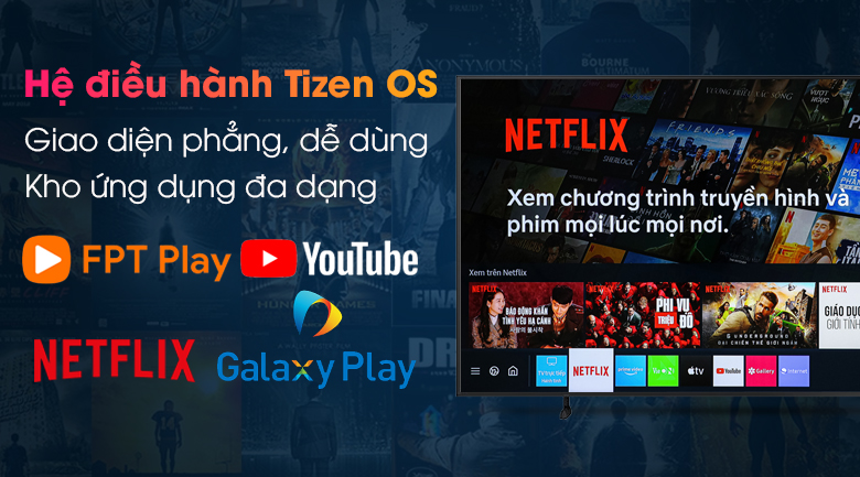 Tivi khung tranh samsung sử dụng hệ điều hành Tizen OS độc quyền