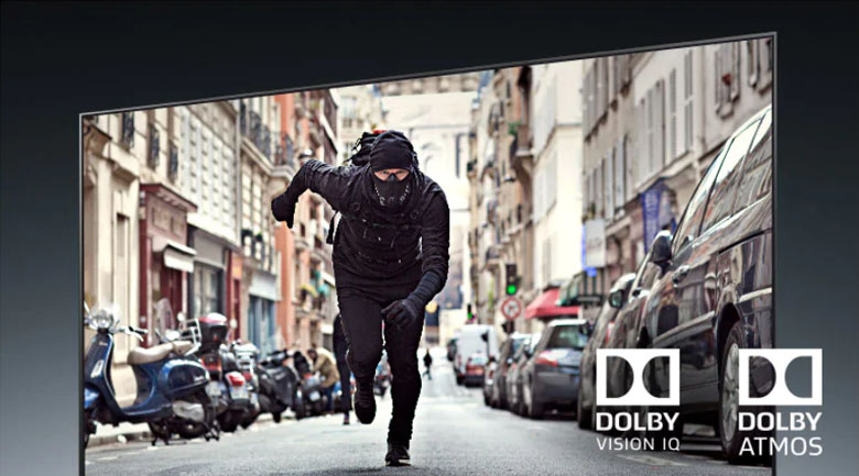 Thưởng thức phim điện ảnh đầy sảng khoái 75QNED99PTA với Dolby Vision IQ và âm thanh vòm Dolby Atmos 