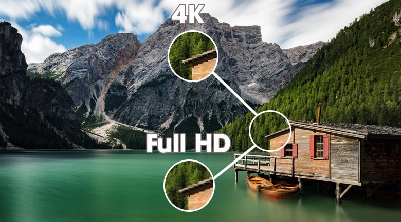 Ti vi UP7800PTB cho hình ảnh 4K với độ sắc nét gấp 4 lần Full HD 
