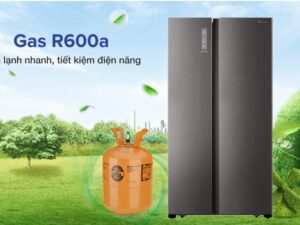 4. Tủ lạnh Casper 552 lít sử dụng Gas R600a giúp lạnh lạnh siêu nhanh và tiết kiệm điện