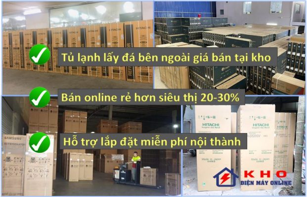 3. Tủ lạnh lấy đá bên ngoài tại Kho điện máy Online bán giá sốc giảm 30%