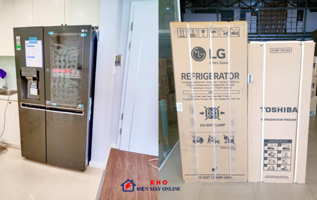 Hình ảnh Kho điện máy Online lắp đặt tủ lạnh cho khách hàng