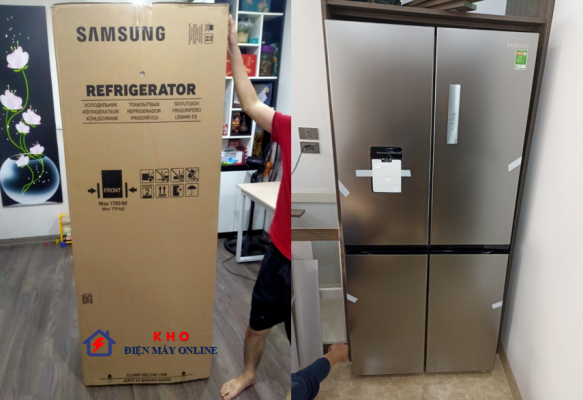 9. Ảnh lắp đặt tủ lạnh hơn 550 lit thực tế của kho điện máy online