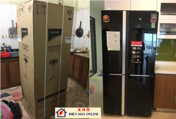 Kho điện máy Online lắp đặt tủ lạnh Sharp cho khách hàng