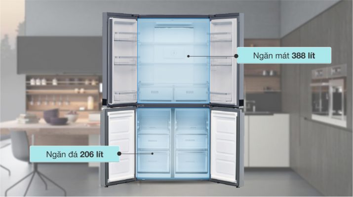 Tổng quan thiết kế tủ lạnh Whirlpool 4 cửa WFQ590DBSV