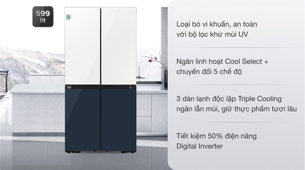 5. Tủ lạnh Samsung RF60A91R177/SV Inverter 599 lít