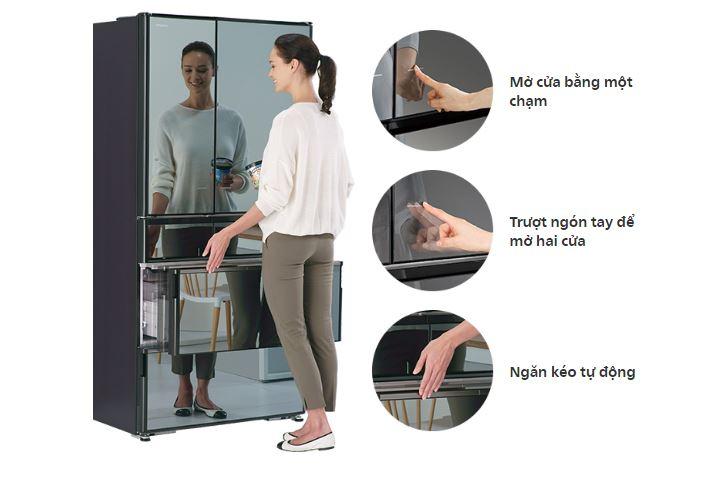 Thiết kế tủ lạnh hiện đại với ngăn kéo tự động