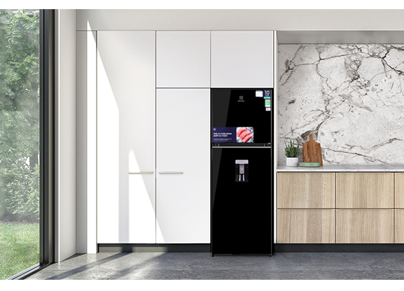 1. Tủ lạnh Electrolux ETB3740K-H thiết kế gam màu đen hiện đại, phủ sơn tĩnh điện