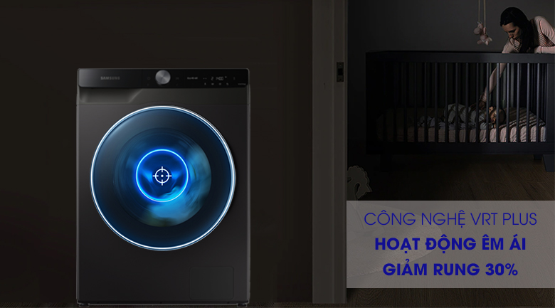 Máy giặt Samsung WD11T734DBX/SV vận hành êm ái với công nghệ VRT Plus