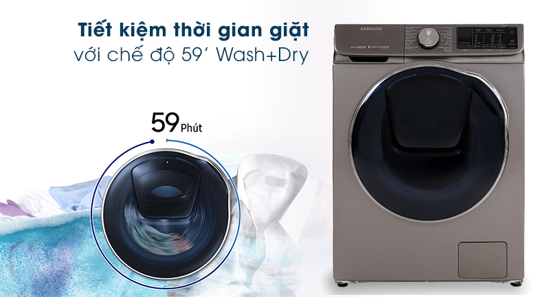 Samsung WD10N64FR2W/SV - Tiết kiệm thời gian với chế độ 59' Wash+Dry