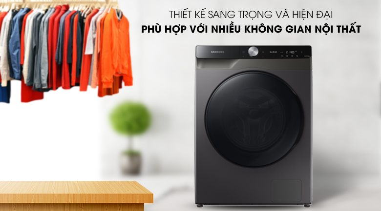 WD14TP44DSB/SV - Máy giặt sấy có thiết kế sang trọng, phù hợp nhiều không gian
