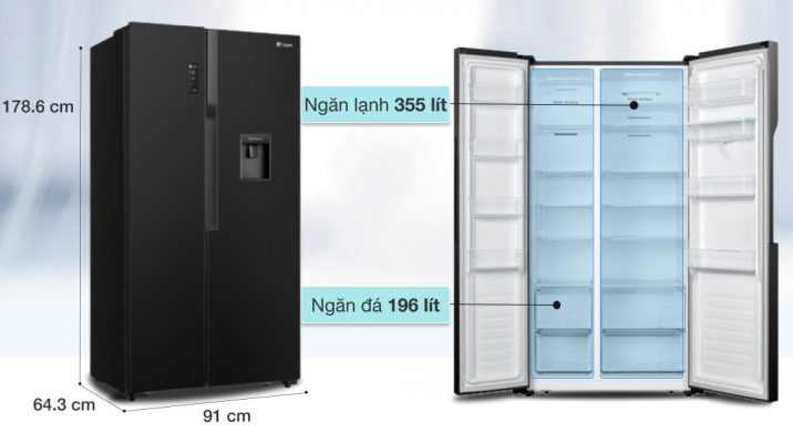 Tủ lạnh side by side Casper RS-570VBW 550 lít Inverter
