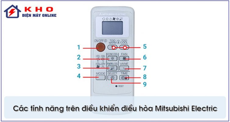 Các tính năng trên remote của điều hòa Mitsubishi Electric 