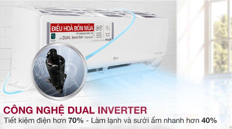 7. Sở hữu công nghệ Dual Inverter tiết kiệm điện hiệu quả, vận hành êm ái