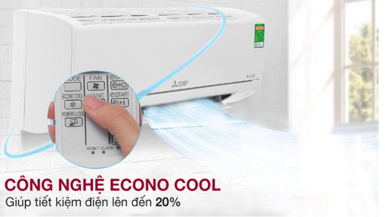 5. Tiết kiệm điện năng hiệu quả với chế độ Econo Cool trên máy lạnh Mitsubishi Electric