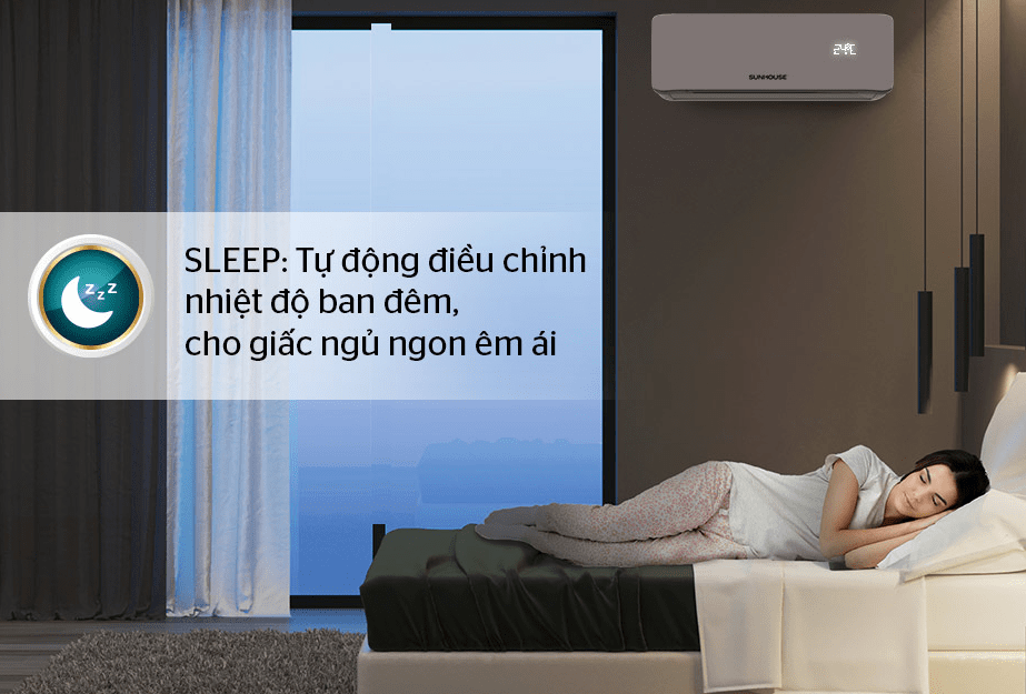 4. Máy lạnh tự điều chỉnh nhiệt độ ban đêm nhờ chế độ Sleep