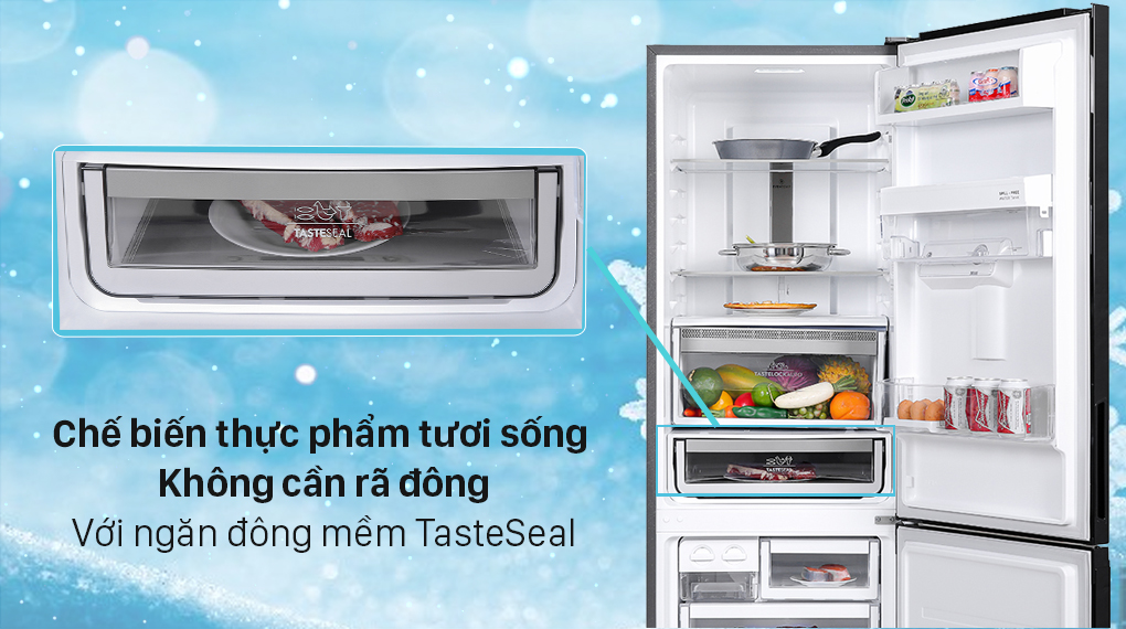 1, Tủ lạnh Electrolux EBB3742K-A sở hữu ngăn cấp đông mềm TasteSeal hiện đại