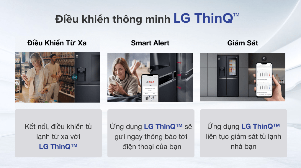 10. Tủ lạnh GR-X22MB có thể điều khiển trên điện thoại thông minh bằng LG ThinQ