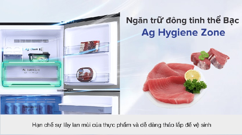 10. Tủ lạnh Panasonic NR-TL381GPKV luôn duy trì độ tươi ngon và chất dinh dưỡng thịt cá 