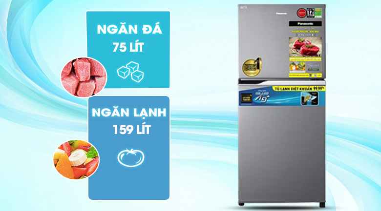 4. Tủ lạnh Panasonic NR-TV261APSV phù hợp cho gia đình từ 2 - 3 thành viên
