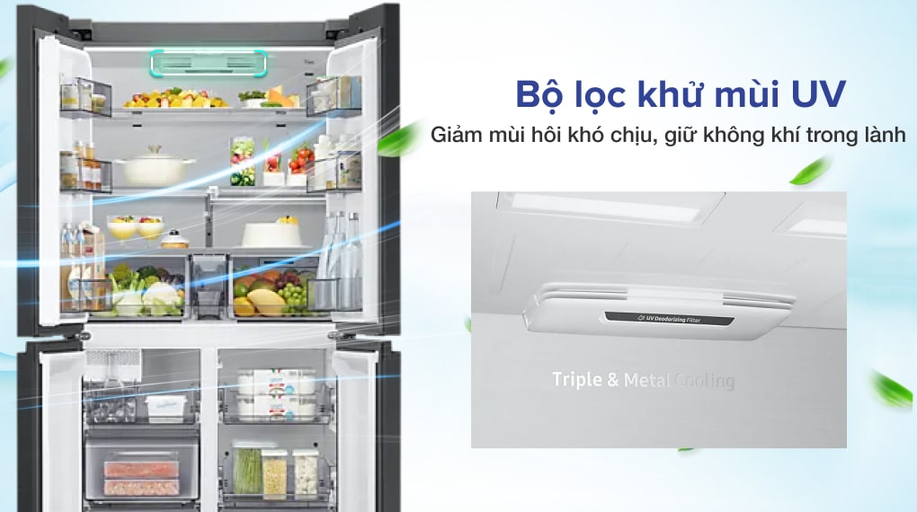Tủ lạnh RF60A91R177/SV - Khử mùi diệt khuẩn với bộ lọc khử mùi UV 