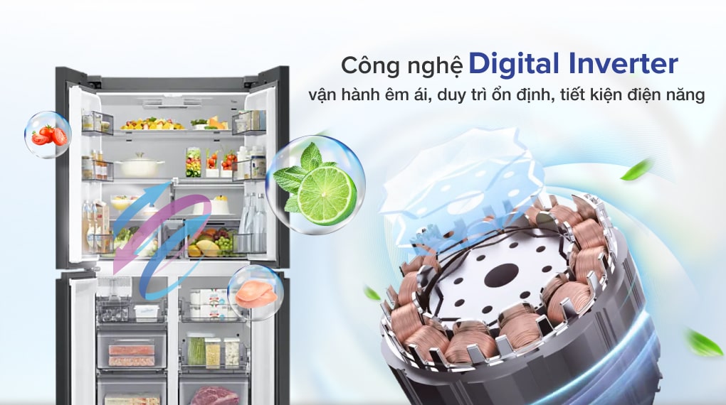 Tủ lạnh vận hành bền bỉ, tiết kiệm điện với công nghệ Digital Inverter 