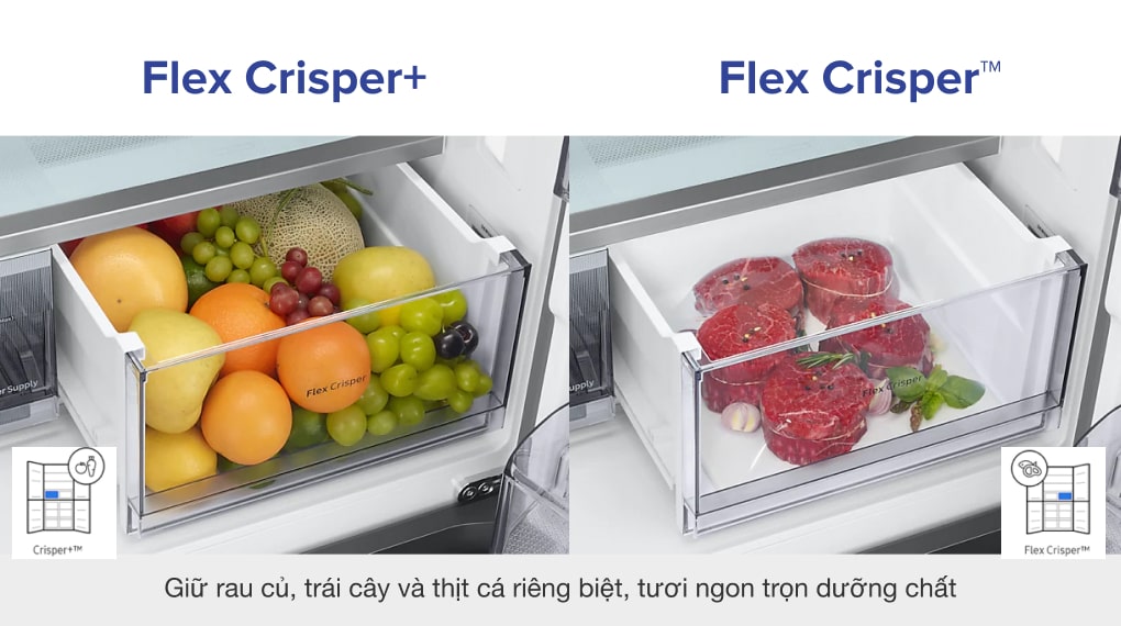 Tủ lạnh RF60A91R177/SV giữ thực phẩm tươi ngon trọn vẹn dưỡng chất