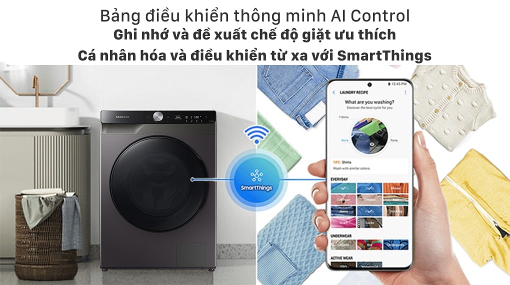 Bảng điều khiển AI thông minh ghi nhớ thói quen sử dụng, đề xuất chế độ giặt tiện lợi