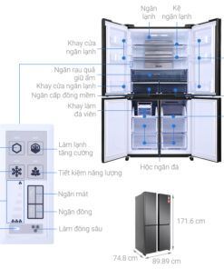 Tủ lạnh Sharp Inverter 525 lít SJ-FX600V-SL