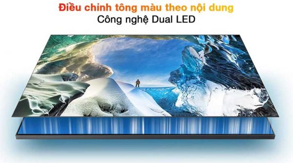 7. Tivi 4K Samsung 75 inch có công nghệ đèn nền Dual Led điều chỉnh tông màu theo nội dung