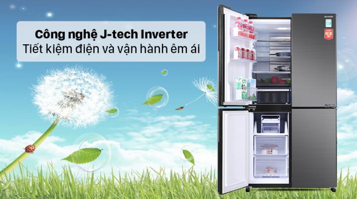 Tủ lạnh Sharp giá rẻ được trang bị công nghệ J-Tech inverter cùng chế độ Extra Eco