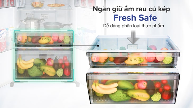 Ngăn rau củ kép Fresh Safe