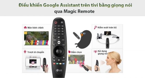 65UP7750PTB giúp điều khiển tivi qua Google Assistant thông qua giọng nói có hỗ trợ tiếng việt với Magic Remote