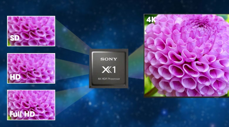 2. Nhờ chip X1 kết hợp X-Reality PRO mà hình ảnh được nâng cấp lên 4K siêu nét