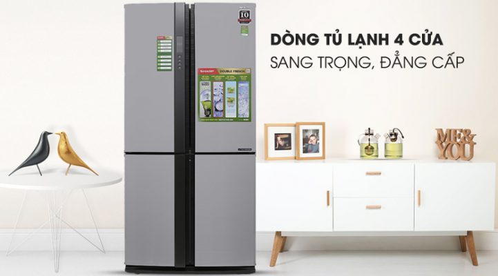 Tủ lạnh Sharp SJ-FX680V-ST Inverter 605 lít