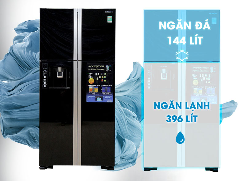 Tủ lạnh Hitachi R-W660PGV3 GBK mang phong cách hiện đại
