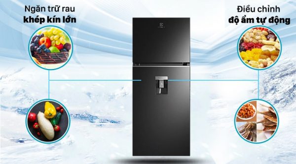 3. Tủ lạnh ETB3760K-H sở hữu ngăn hoa quả khép kín bảo quản thực phẩm hiệu quả