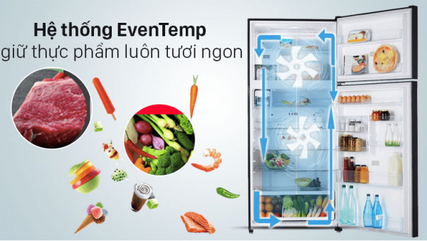 3. Tủ lạnh ETB3440K-H 312 lit sở hữu hệ thống làm lạnh hiện đại EvenTemp