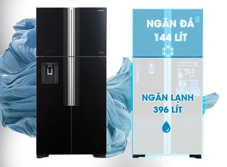 11. Tủ lạnh Hitachi R-FW690PGV7 GBK phù hợp gia đình có 4-5 người