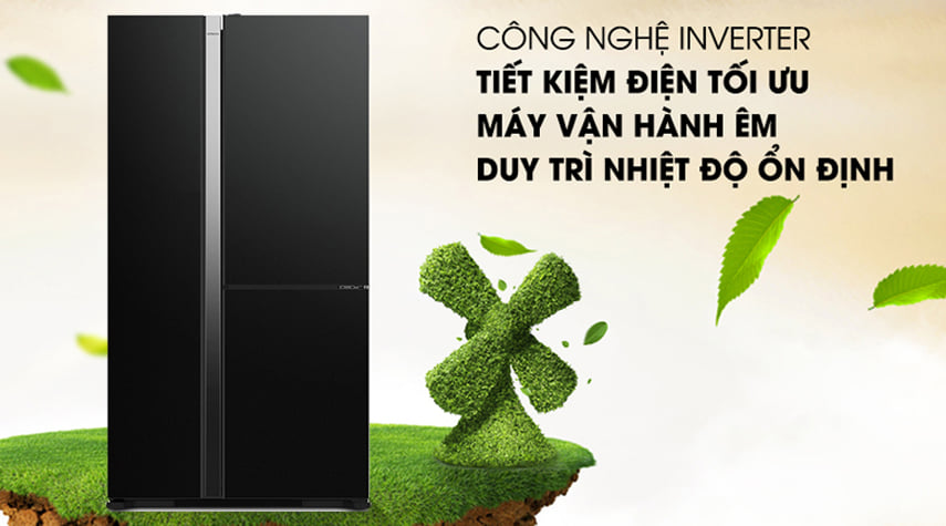 Tủ lạnh Hitachi R-M800PGV0 GBK tiết kiệm điện với công nghệ Inverter